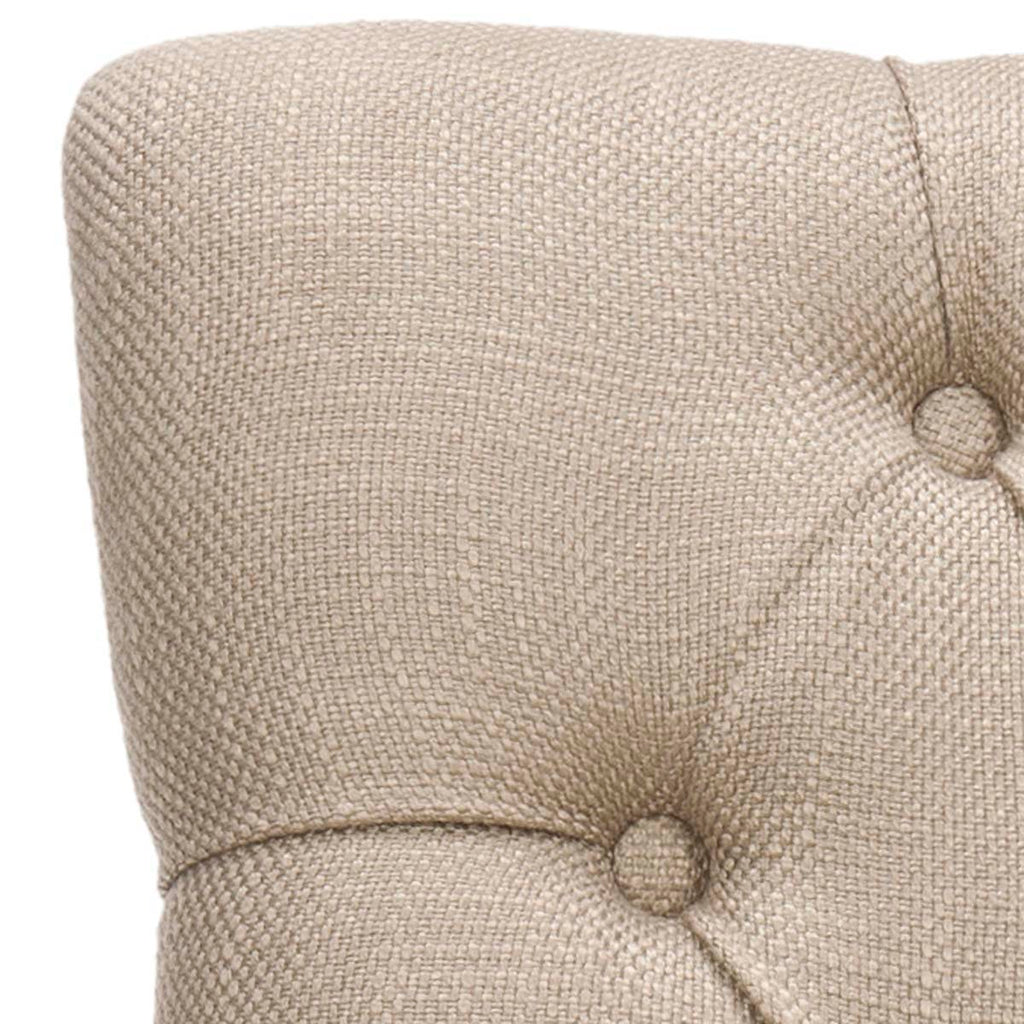 Safavieh Amanda 19''H Linen Tufted Chair Nickel Nail Heads - Antique Gold