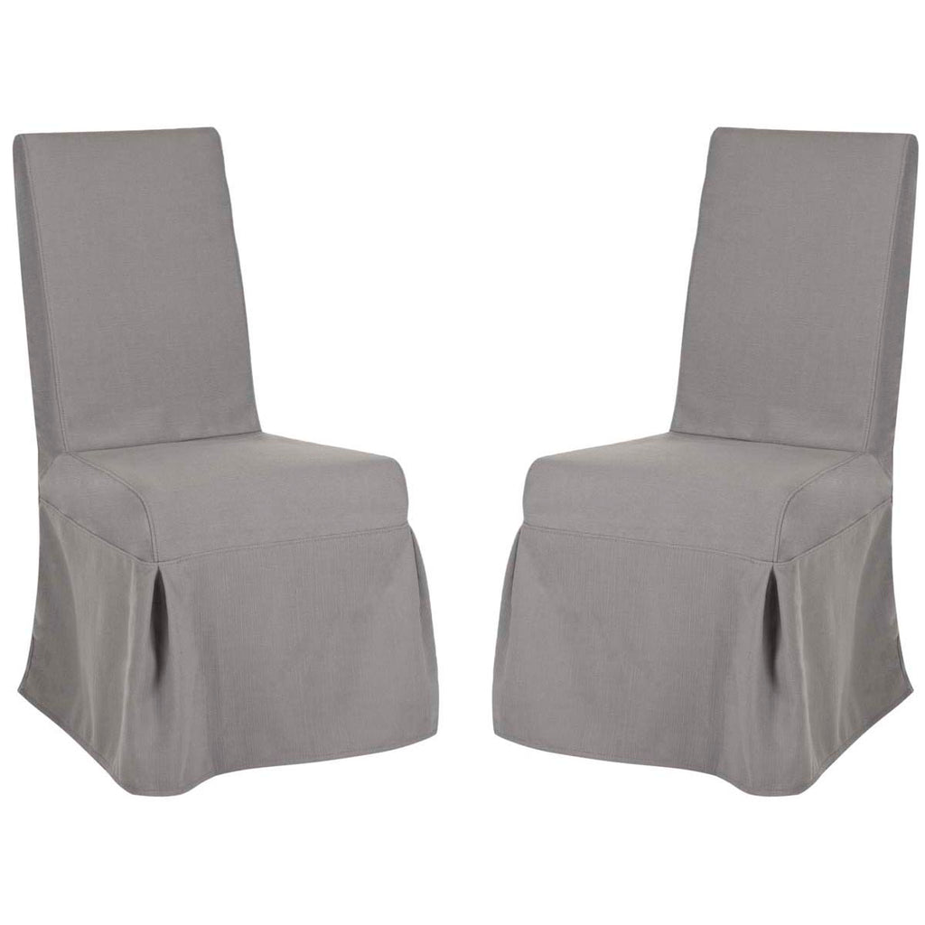 Safavieh Adrianna 19''H Linen Slipcover Chair (Set Of 2)-Artic Grey