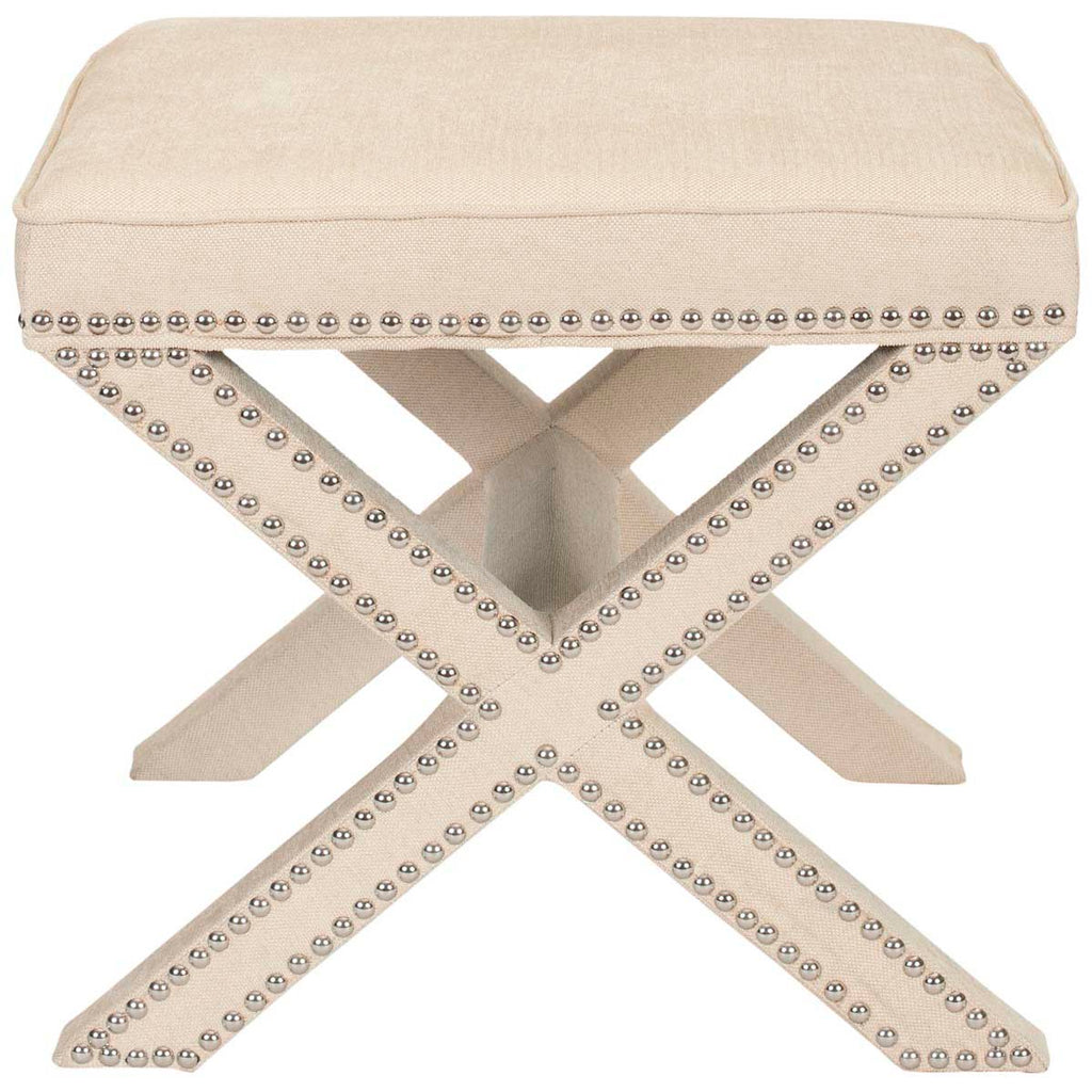 Safavieh Palmer Ottoman - Silver Nail Heads - Taupe