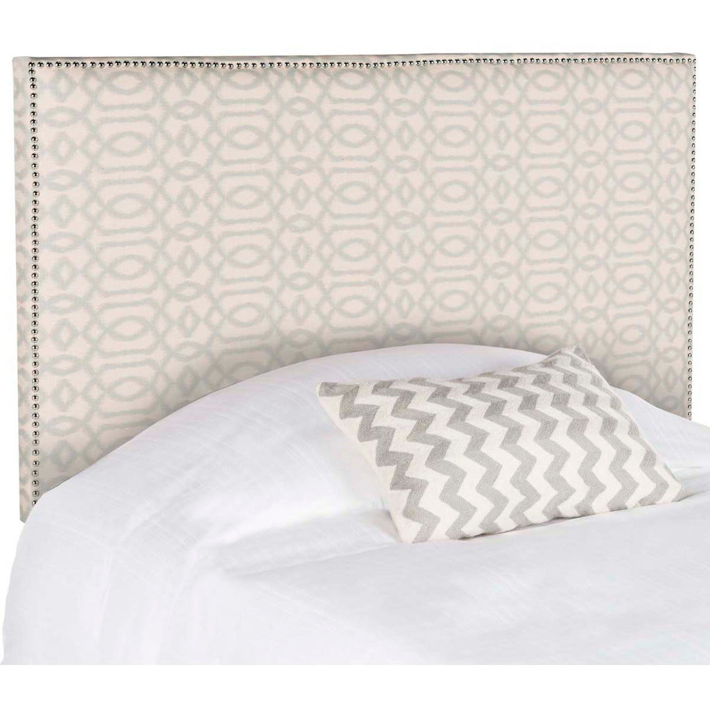 Safavieh Sydney Wheat & Pale Blue Headboard -  Silver Nail Head - Wheat/Pale Blue