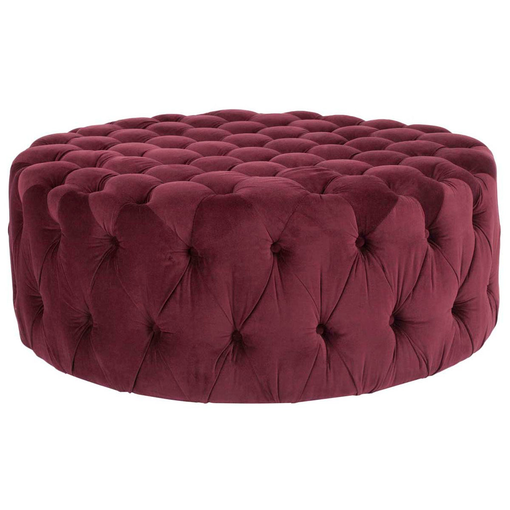 Safavieh Charlene Tufted Cocktail Ottoman - Bordeaux
