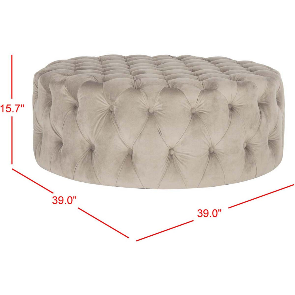Safavieh Charlene Tufted Cocktail Ottoman - Mushroom