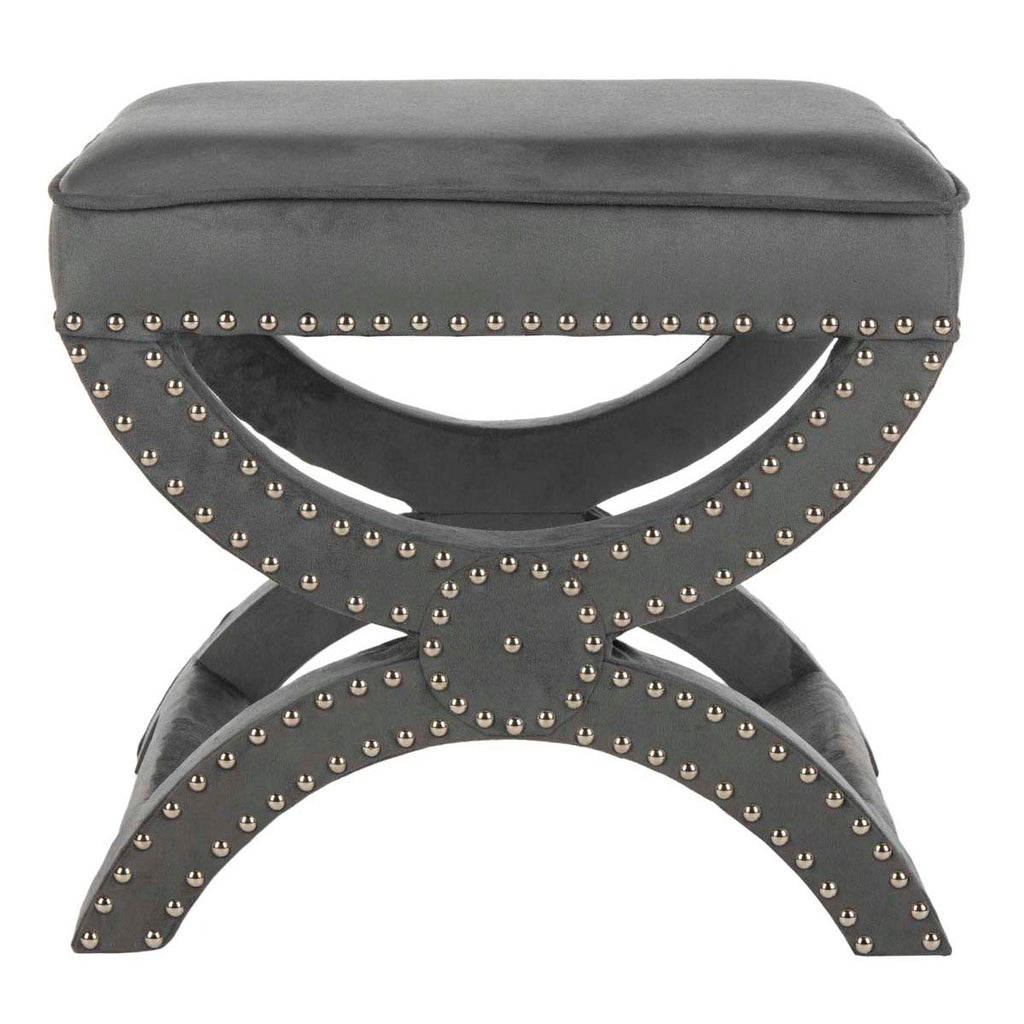 Safavieh Mystic Ottoman - Silver Nail Heads - Grey