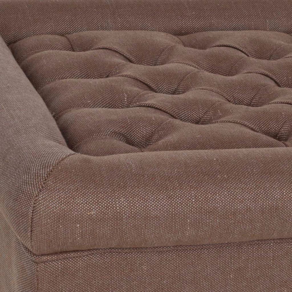 Safavieh Thadius Tufted Cocktail Ottoman - Brown/pickled Oak