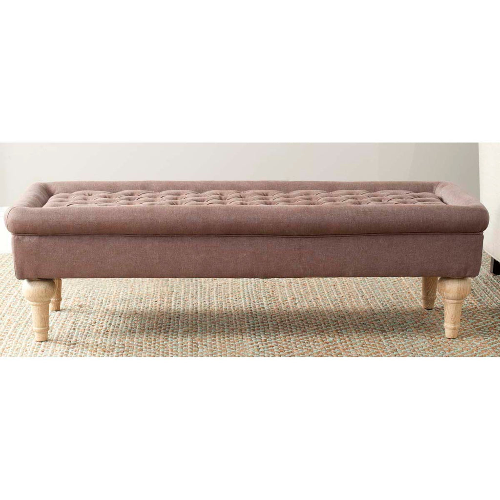 Safavieh Thadius Tufted Cocktail Ottoman - Brown/pickled Oak