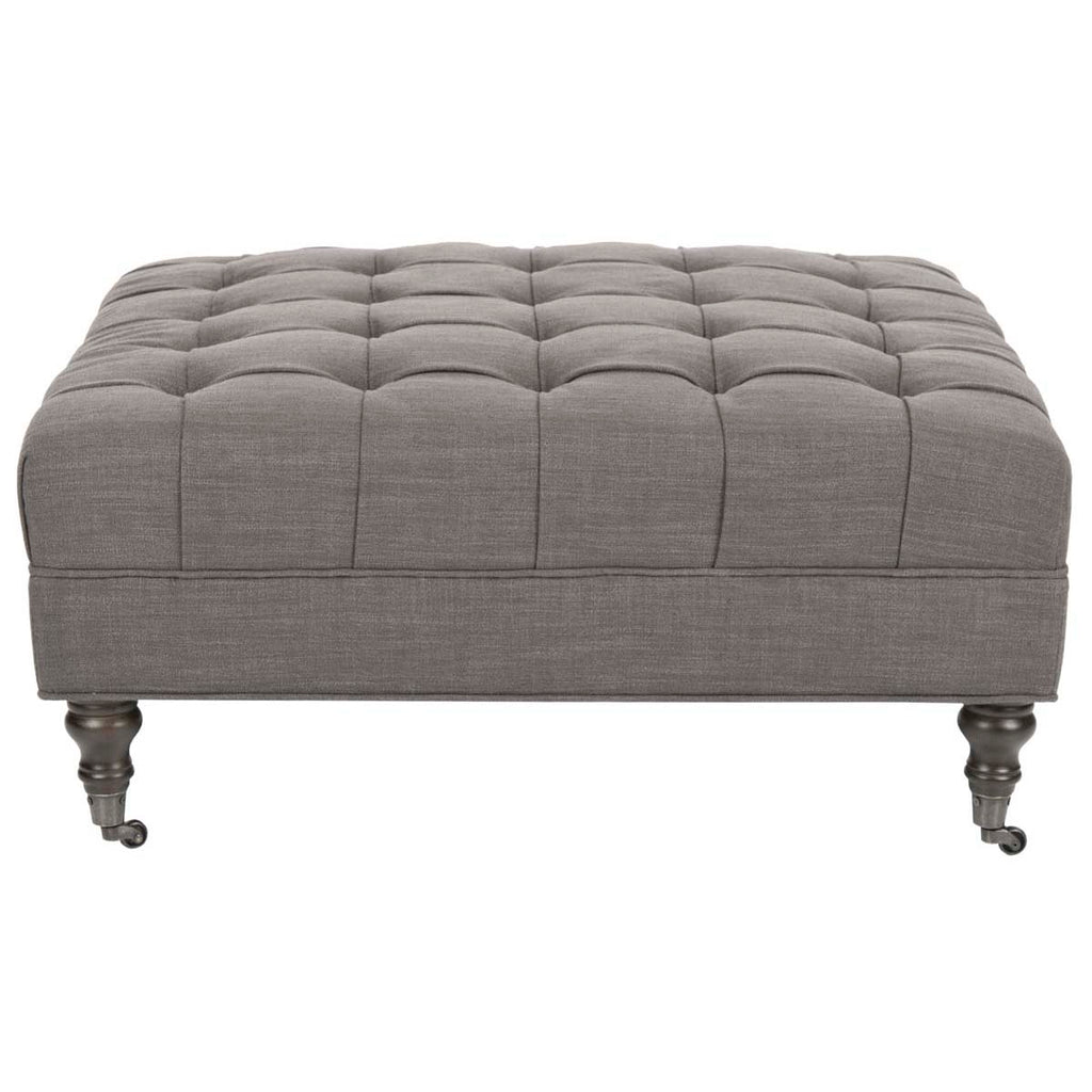 Safavieh Clark Tufted Cocktail Ottoman - Charcoal