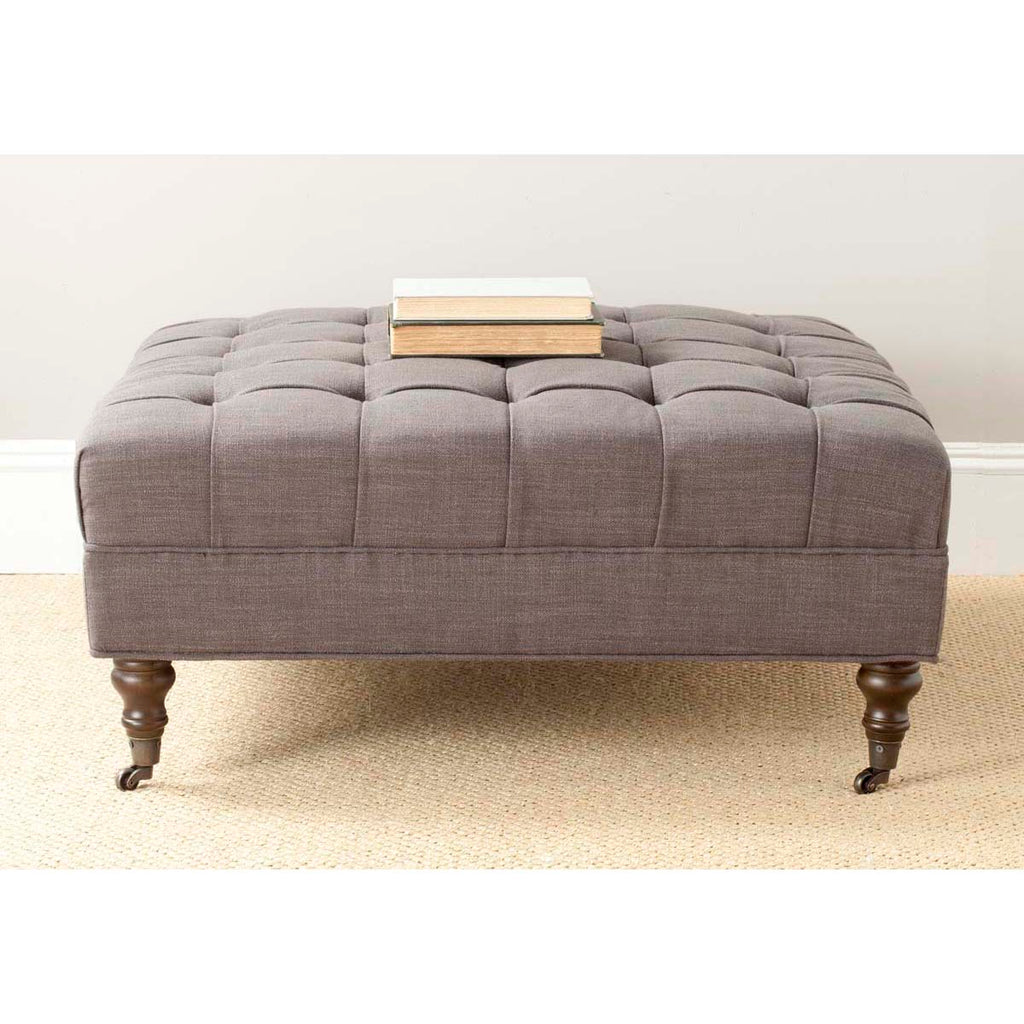 Safavieh Clark Tufted Cocktail Ottoman - Charcoal