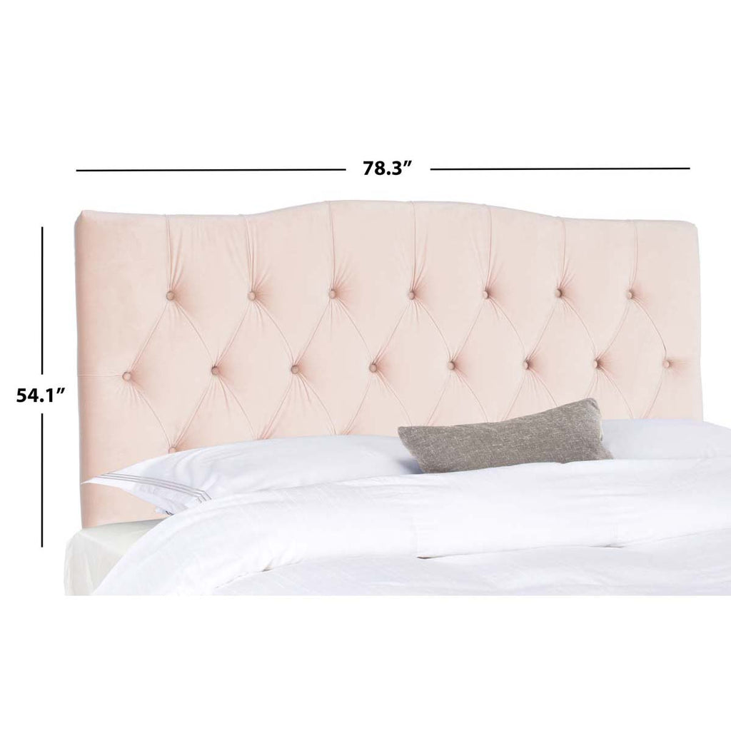 Safavieh Axel Hemp Linen Tufted Headboard  - Blush Pink