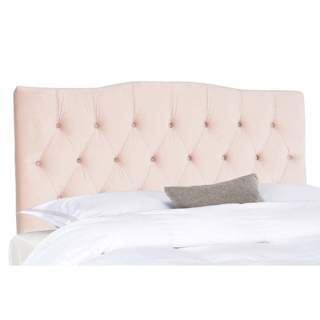 Safavieh Axel Hemp Linen Tufted Headboard  - Blush Pink