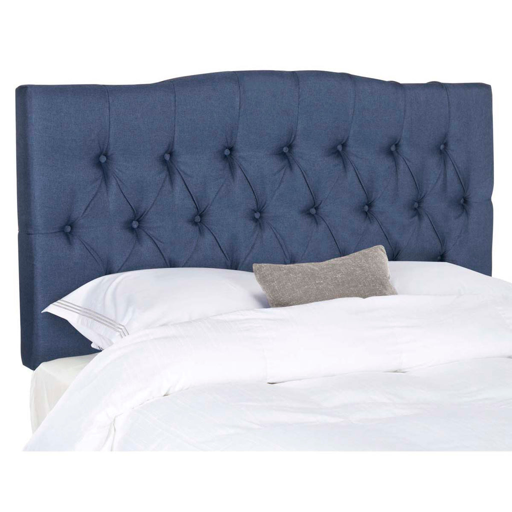 Safavieh Axel Navy Linen Tufted Headboard - Navy