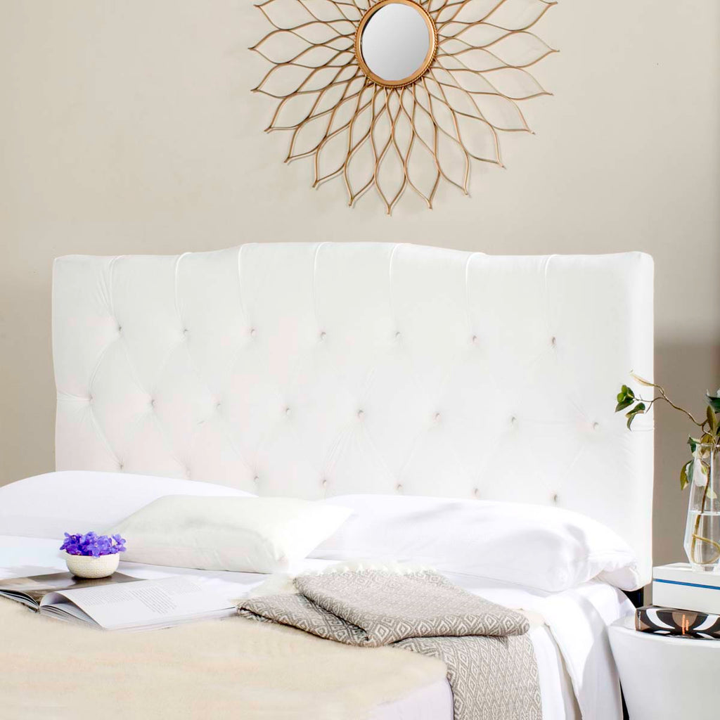 Safavieh Axel White Tufted  Headboard - White