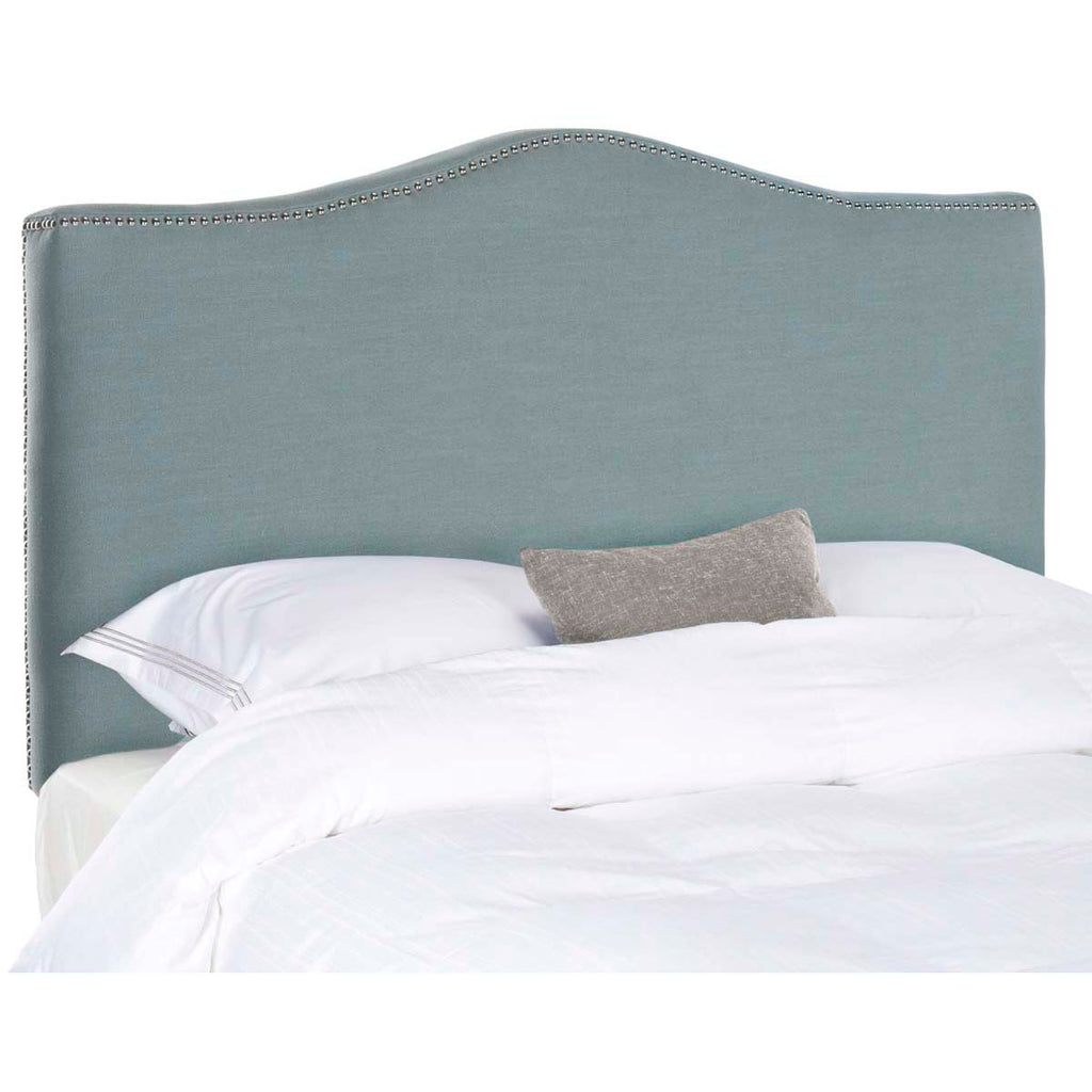 Safavieh Jeneve Sky Blue Winged Headboard - Silver Nail Head - Sky Blue