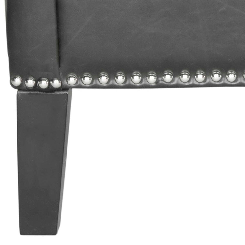 Safavieh Mckinley Leather Club Chair - Silver Nail Heads - Antique Black