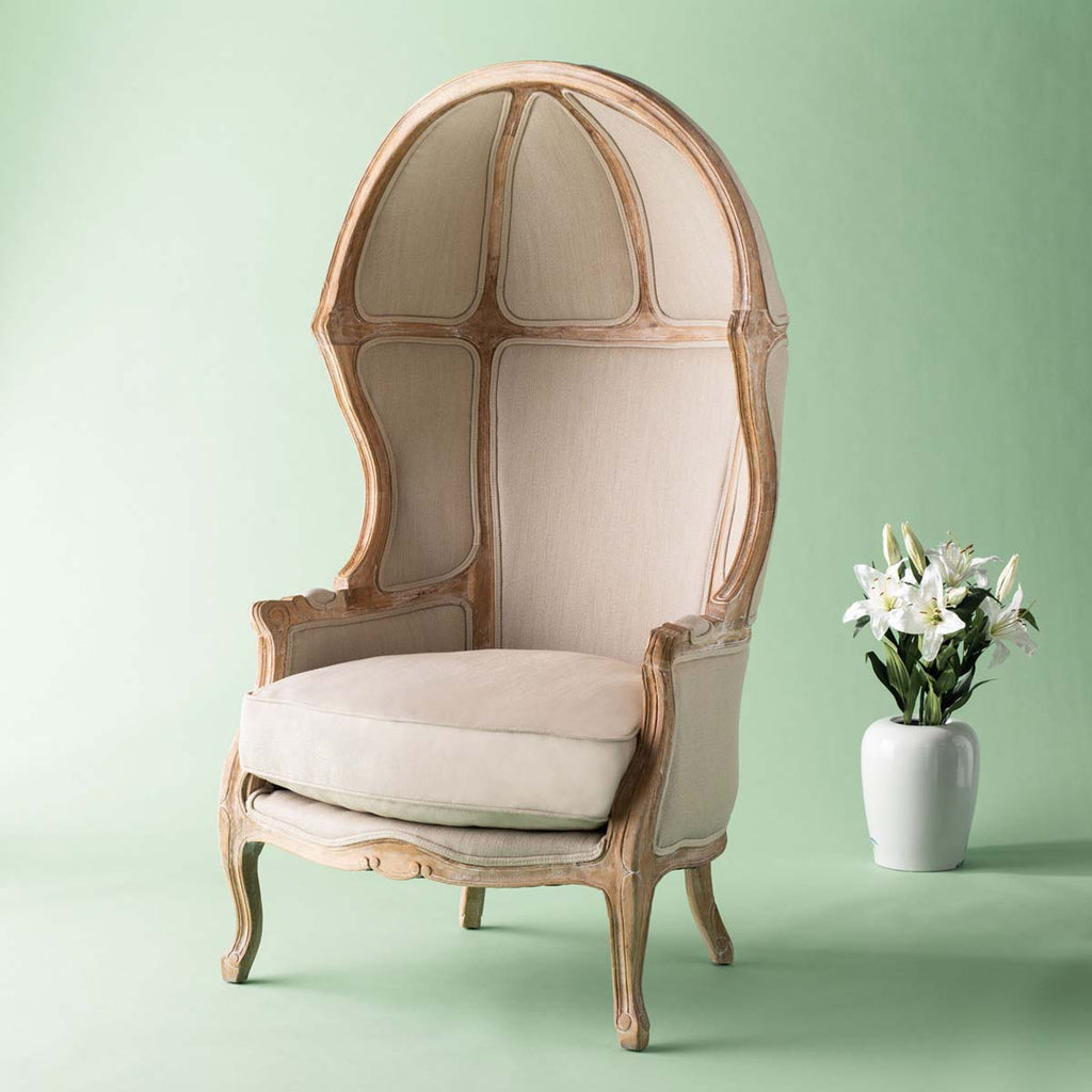 Safavieh Couture Sabine Natural Linen Balloon Chair - Natural Linen