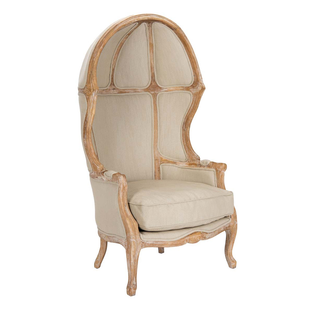 Safavieh Couture Sabine Natural Linen Balloon Chair - Natural Linen