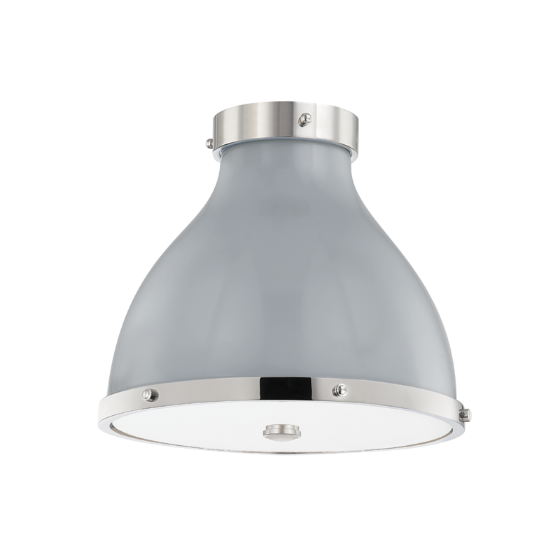 Hudson Valley Lighting 2 Light Flush Mount - Polished Nickel/Parma Gray Combo