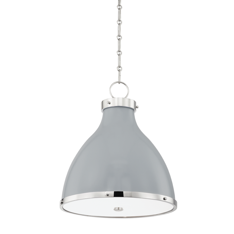 Hudson Valley Lighting 2 Light Small Pendant - Polished Nickel/Parma Gray Combo