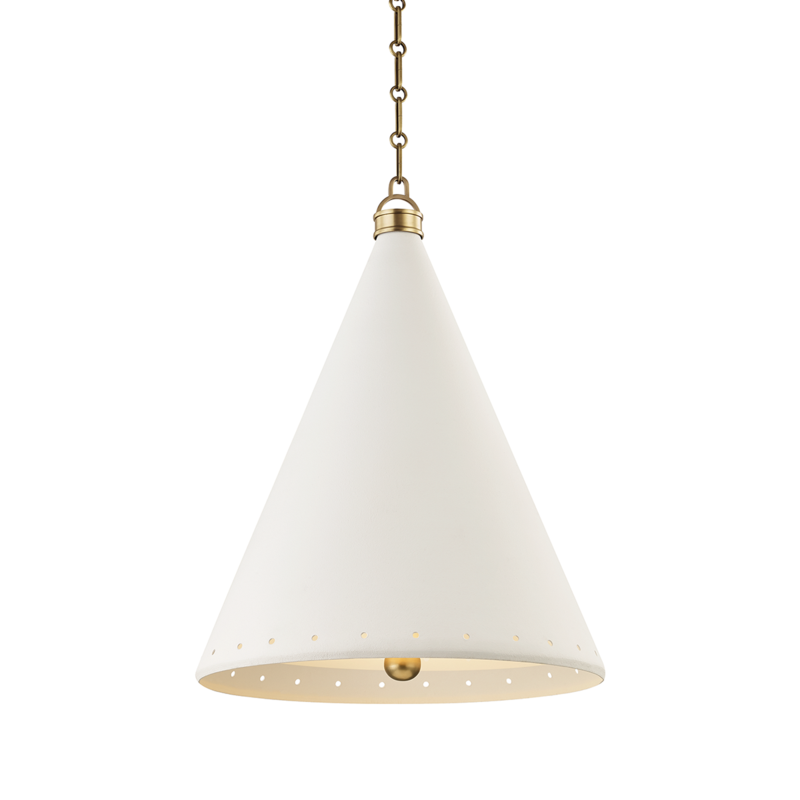 Hudson Valley Lighting 2 Light Large Pendant - Aged Brass/White Plaster