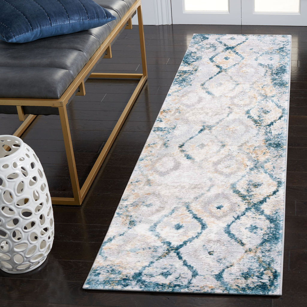 Safavieh Meadow Collection, MDW527F - Grey / Blue Gold