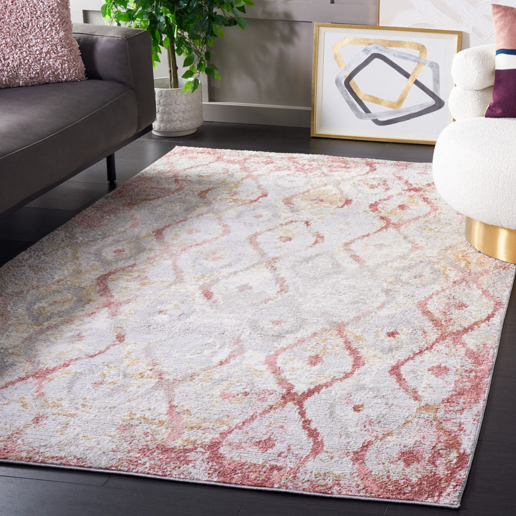 Safavieh Meadow Collection, MDW527G - Grey / Pink