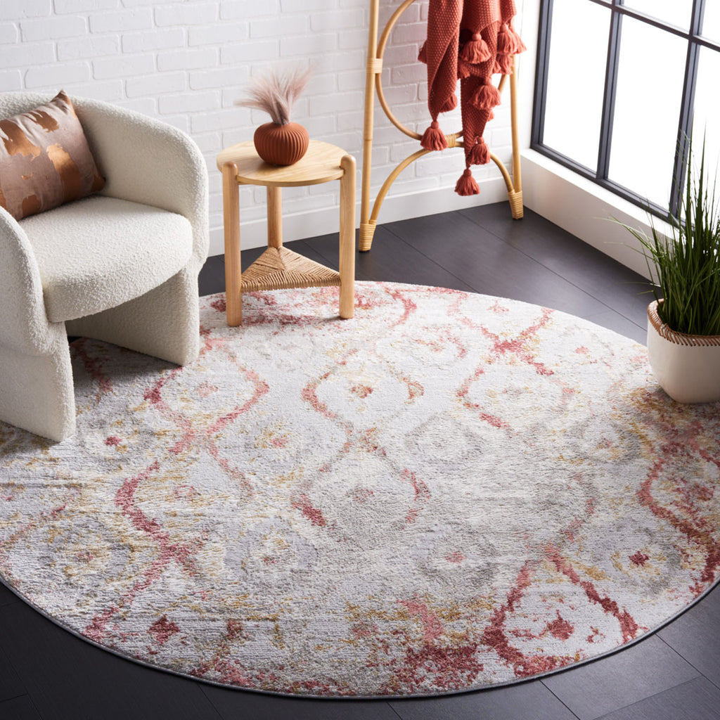 Safavieh Meadow Collection, MDW527G - Grey / Pink