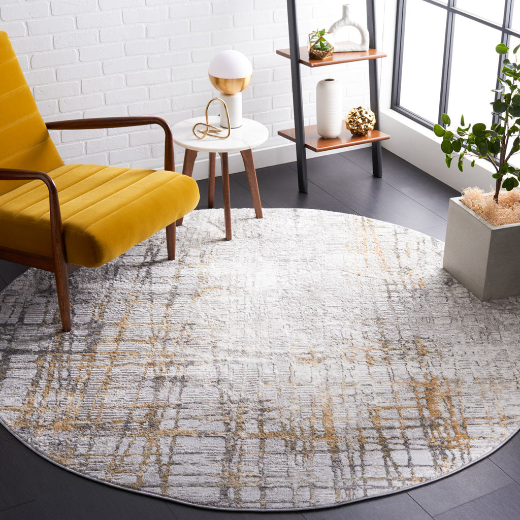 Safavieh Meadow Collection, MDW550F - Light Grey / Gold