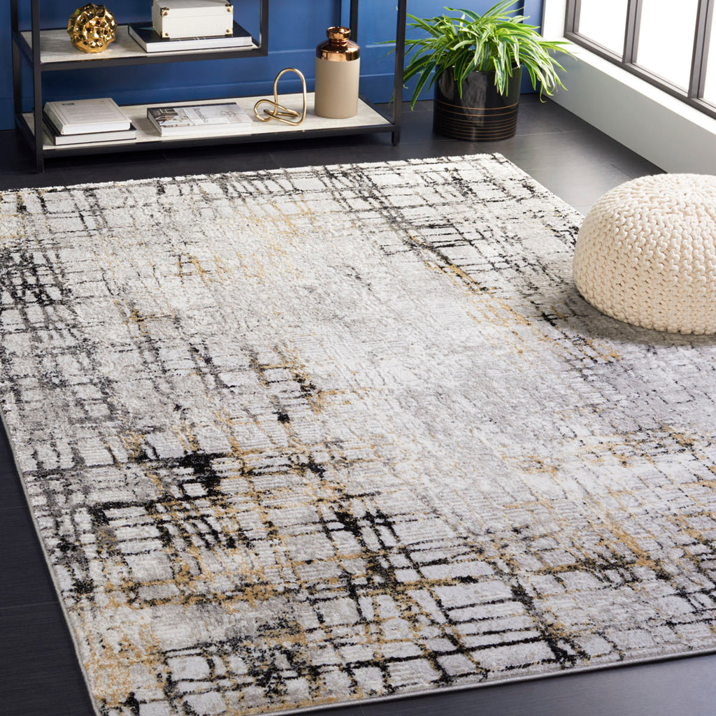 Safavieh Meadow Collection, MDW550G - Light Grey / Black
