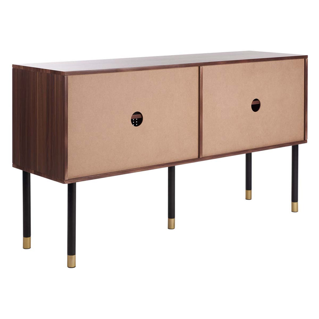 Safavieh Shiloh Tv Stand - White Iron/Walnut/Black/Gold