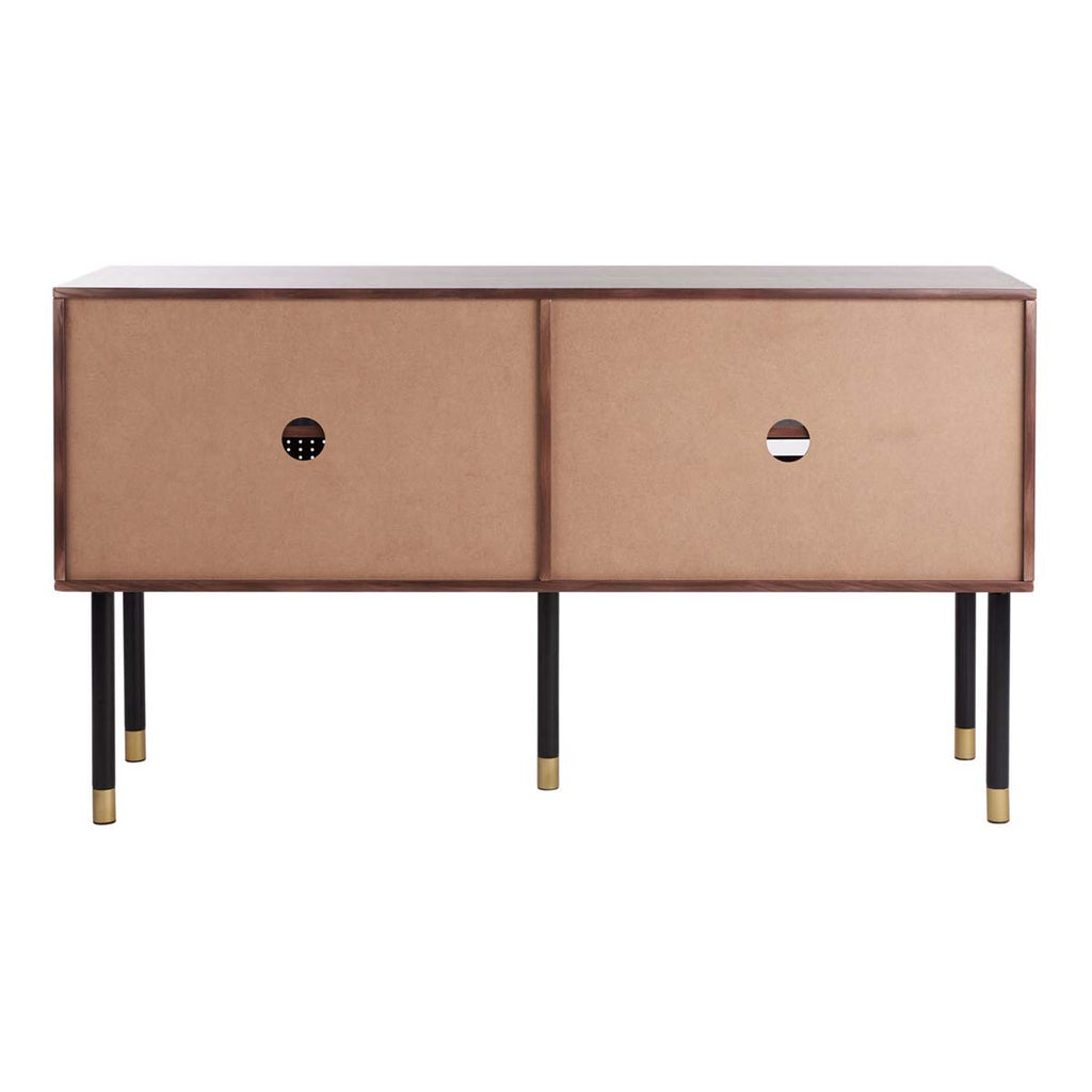 Safavieh Shiloh Tv Stand - White Iron/Walnut/Black/Gold