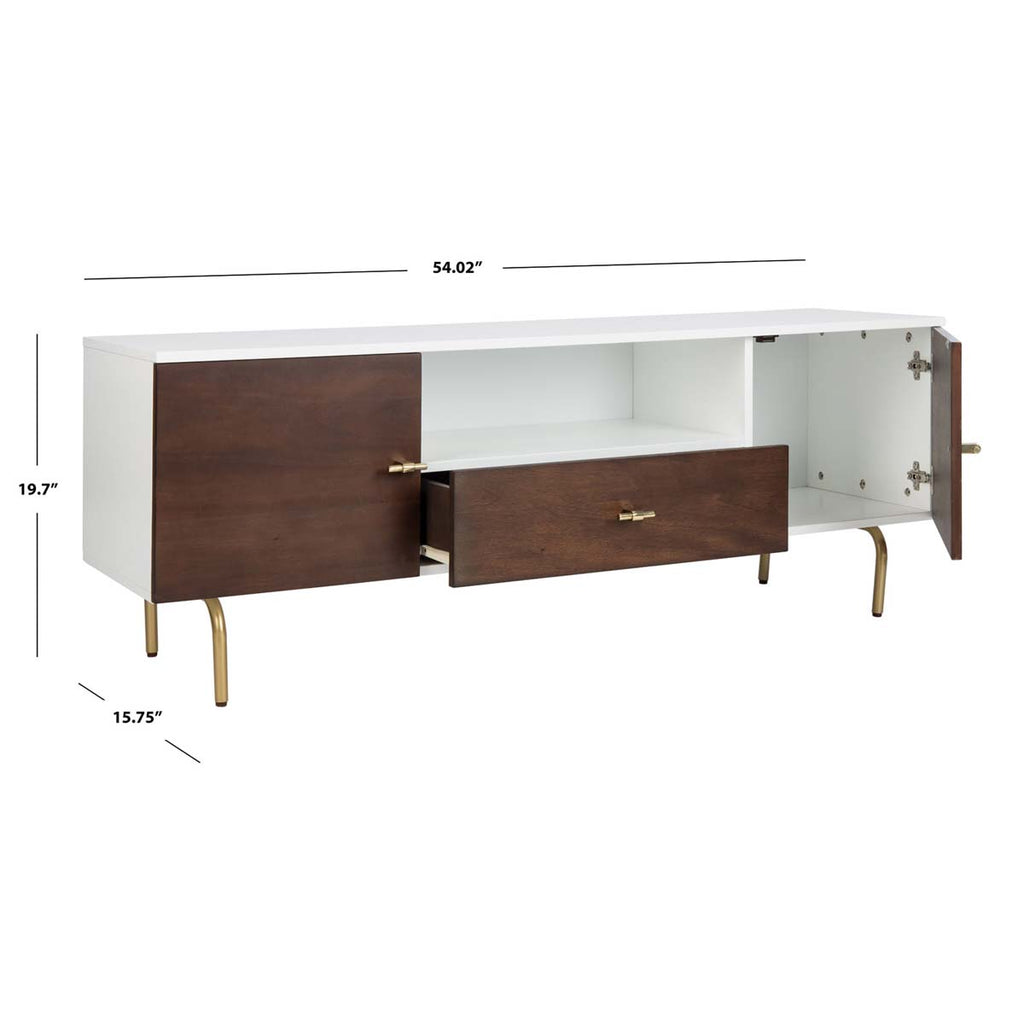 Safavieh Genevieve Tv Stand - Walnut / White