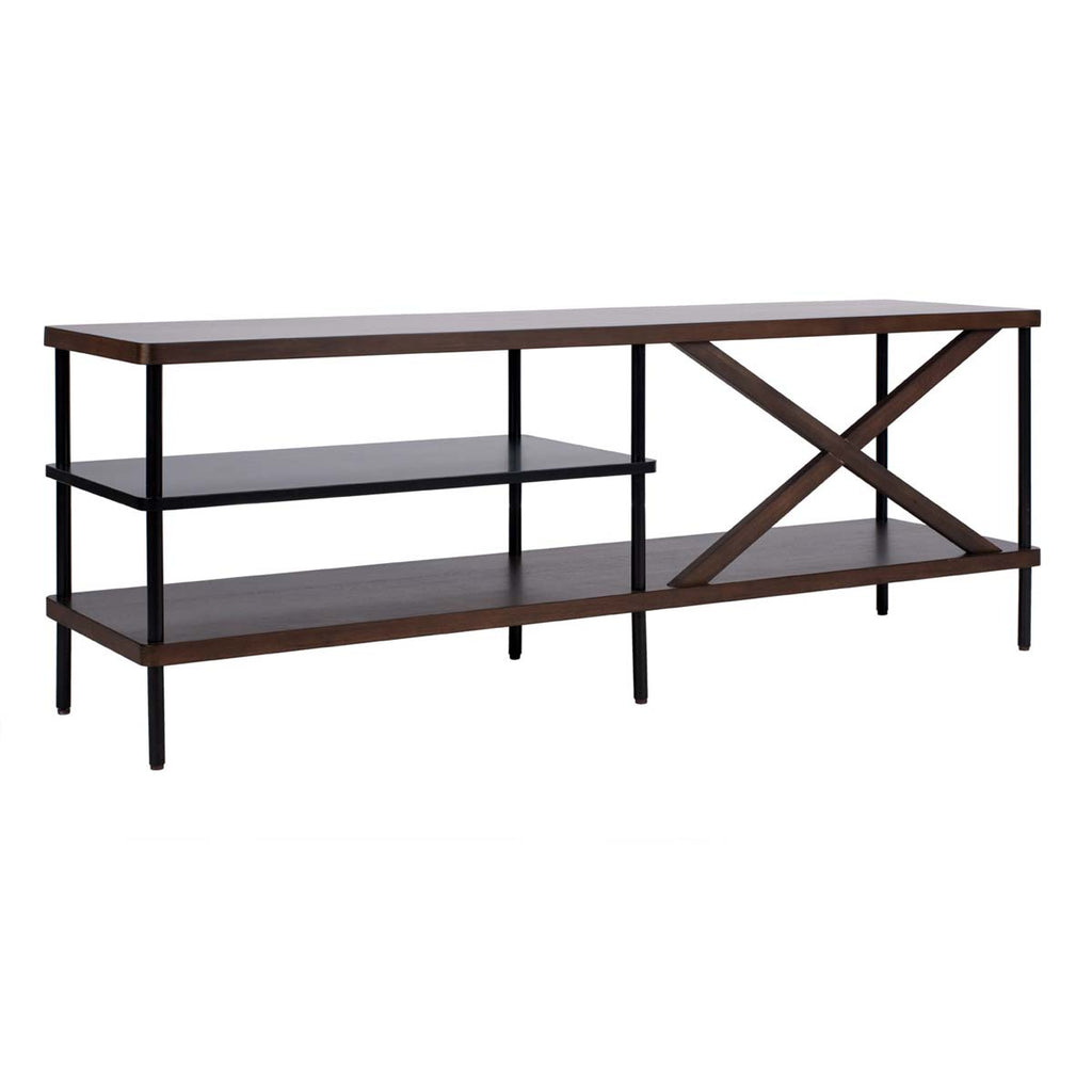 Safavieh Bruno Industrial Tv Stand - Walnut / Black