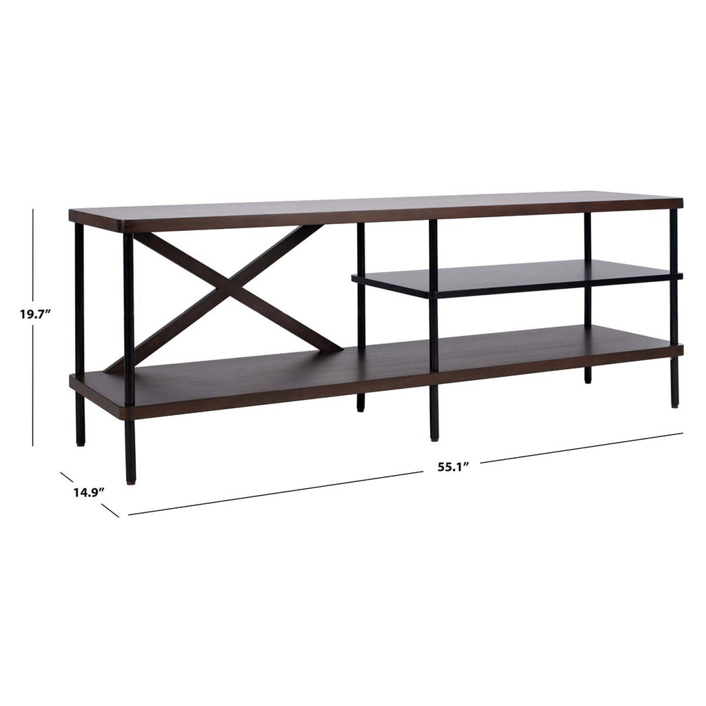 Safavieh Bruno Industrial Tv Stand - Walnut / Black