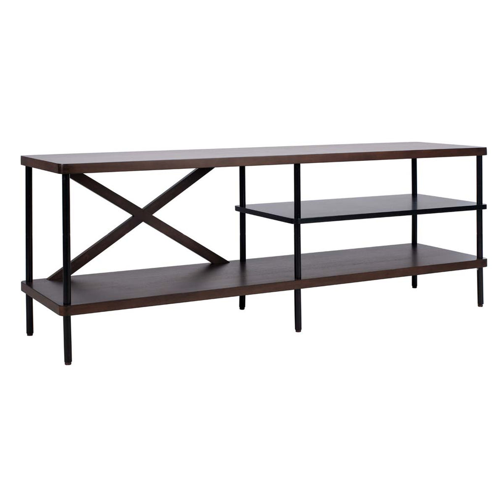 Safavieh Bruno Industrial Tv Stand - Walnut / Black