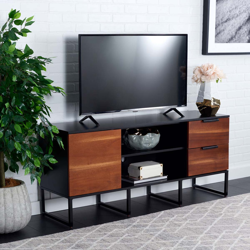 Safavieh Vance 1 Door 2 Drawer 2 Shelf Media Stand - Brown/Black