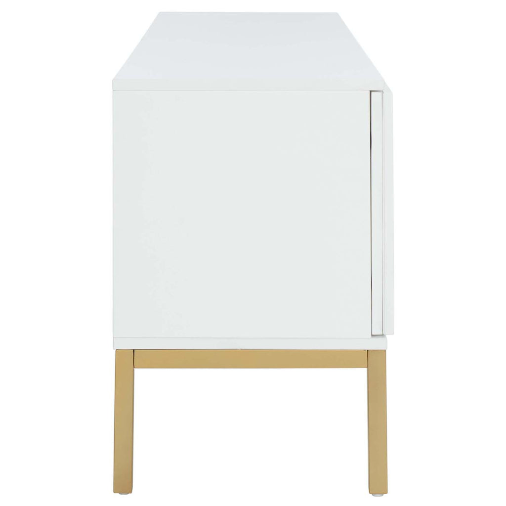 Safavieh Zadie 2 Shelf Rattan Med Stand - White / Natural