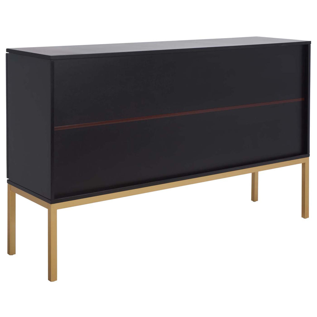 Safavieh Zadie 2 Shelf Rattan Sideboard - Black / Natural