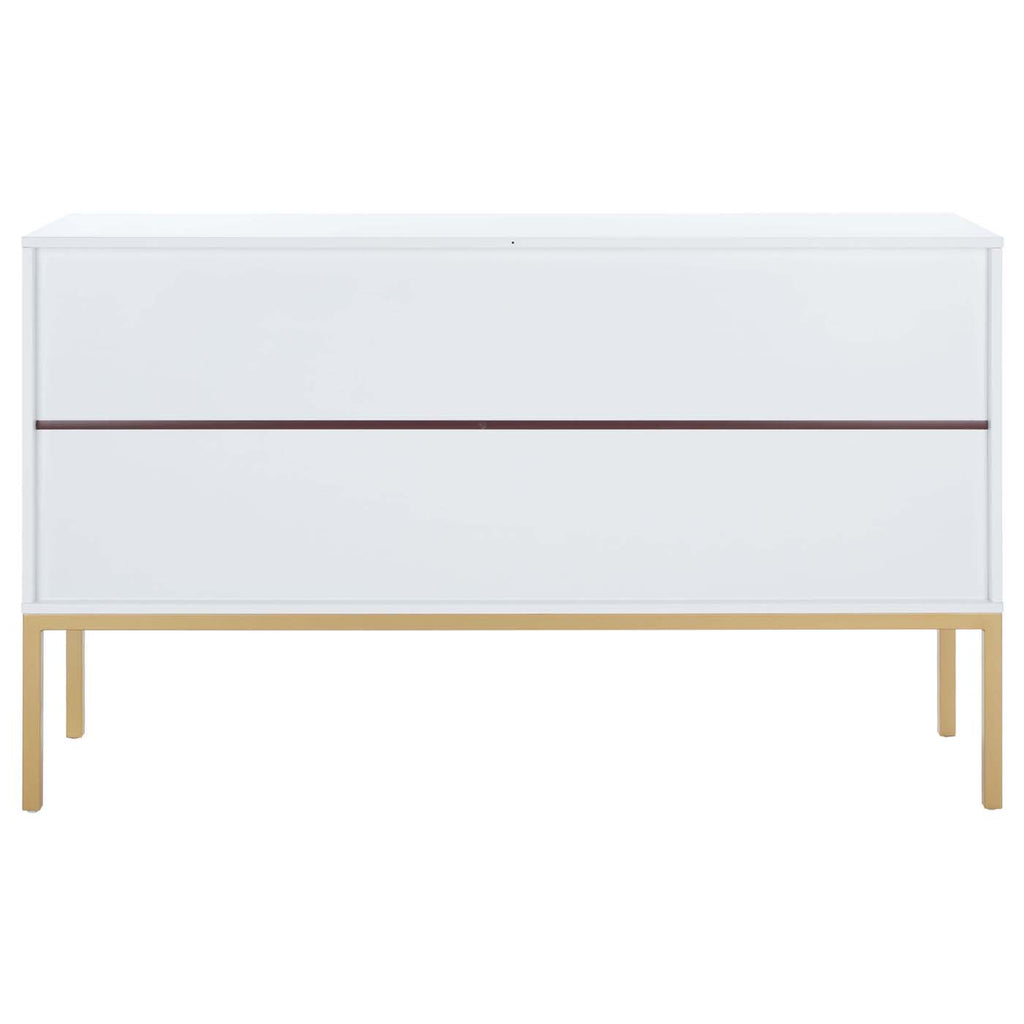 Safavieh Zadie 2 Shelf Rattan Sideboard - White / Natural