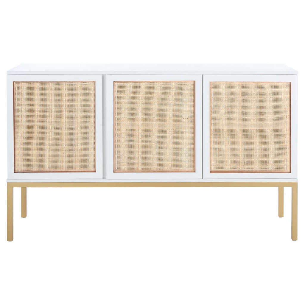 Safavieh Zadie 2 Shelf Rattan Sideboard - White / Natural