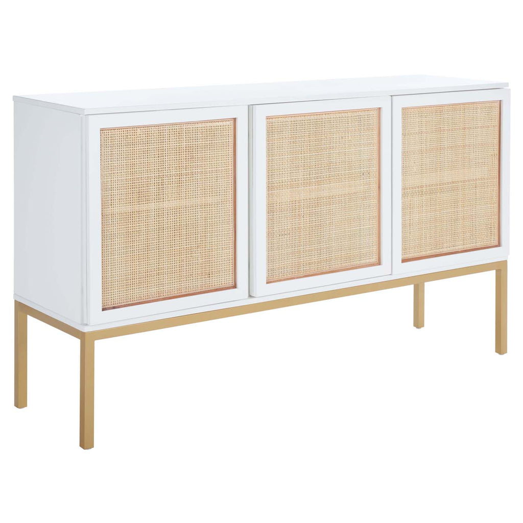 Safavieh Zadie 2 Shelf Rattan Sideboard - White / Natural