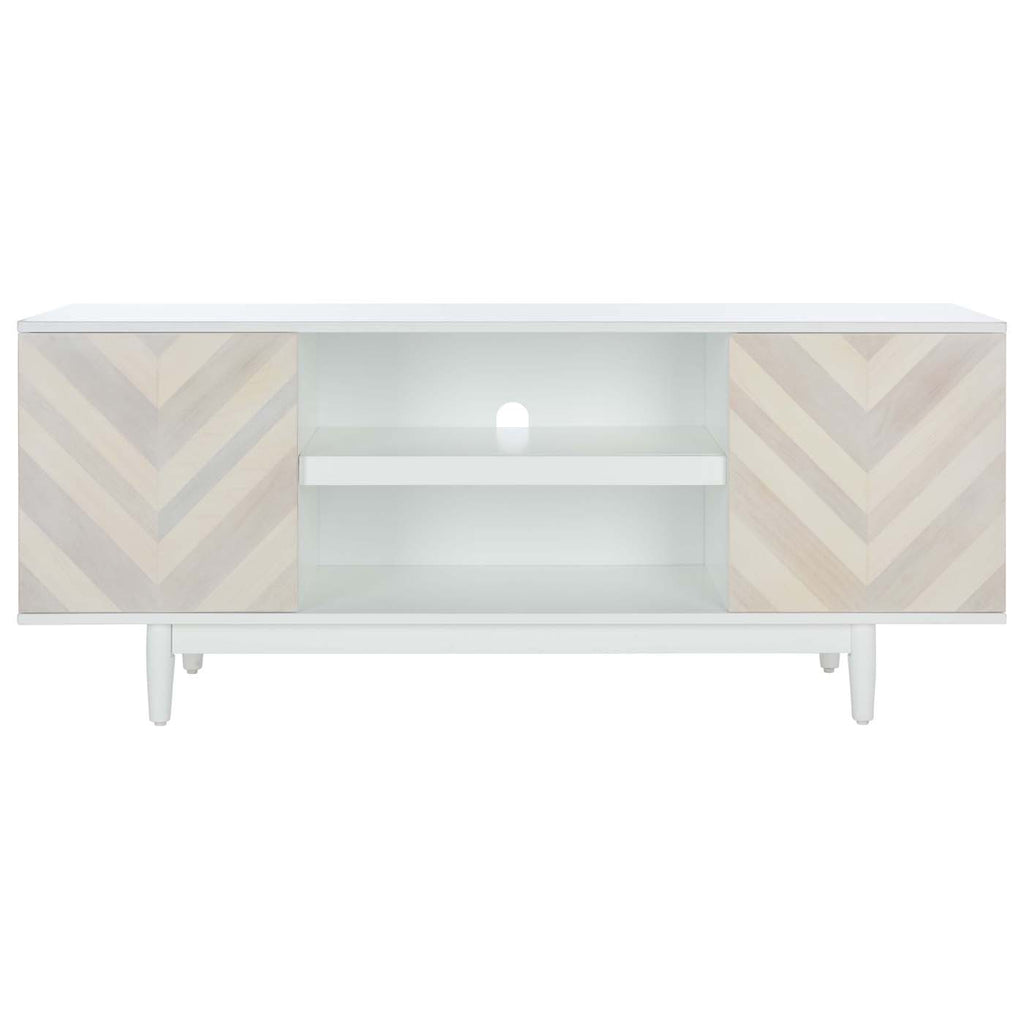 Safavieh Tay 2 Shelf Pattern Media Stand - White Washed