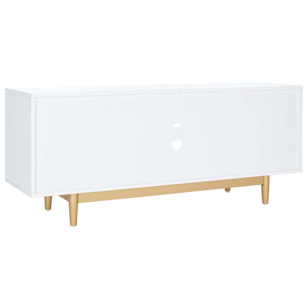 Safavieh Ottoline 2 Shelf Pattern Media Stand - White / Gold