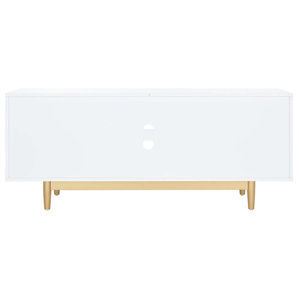 Safavieh Ottoline 2 Shelf Pattern Media Stand - White / Gold