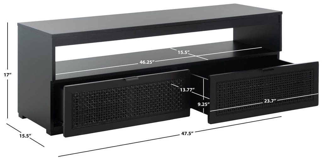 Safavieh Theon 2 Drawer Media Stand - Black / Natural