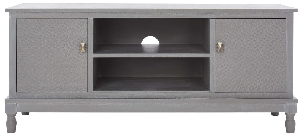 Safavieh Halton 2 Door 1 Shelf Media Stand - White Wash Grey