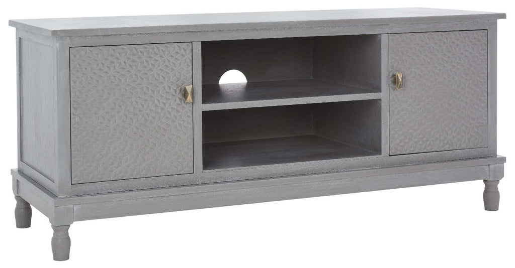 Safavieh Halton 2 Door 1 Shelf Media Stand - White Wash Grey