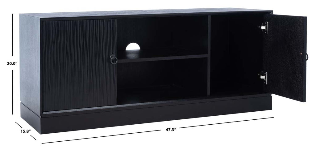 Safavieh Aliyah 2Dr 1 Shelf Media Stand - Black