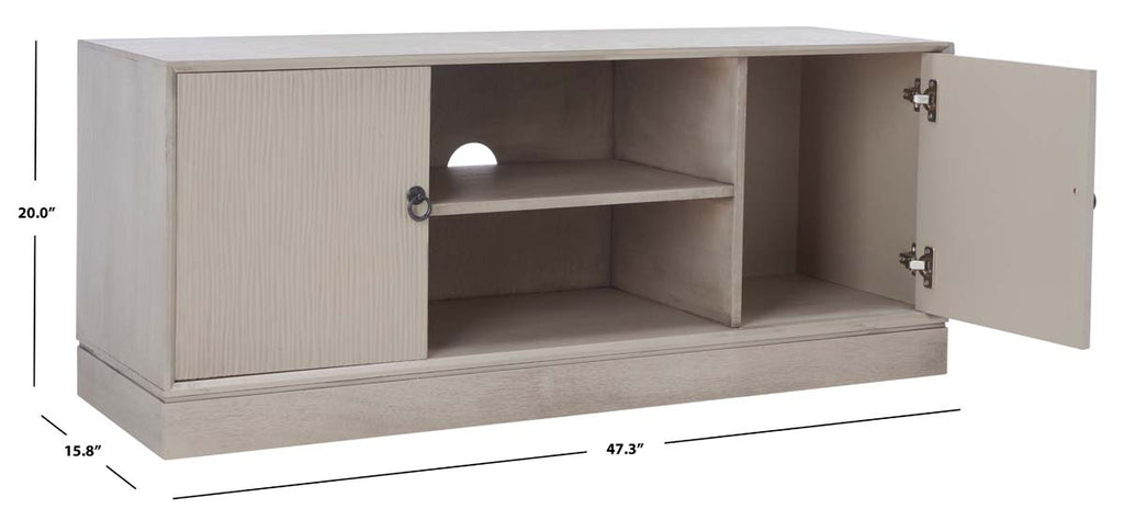 Safavieh Aliyah 2Dr 1 Shelf Media Stand - Greige