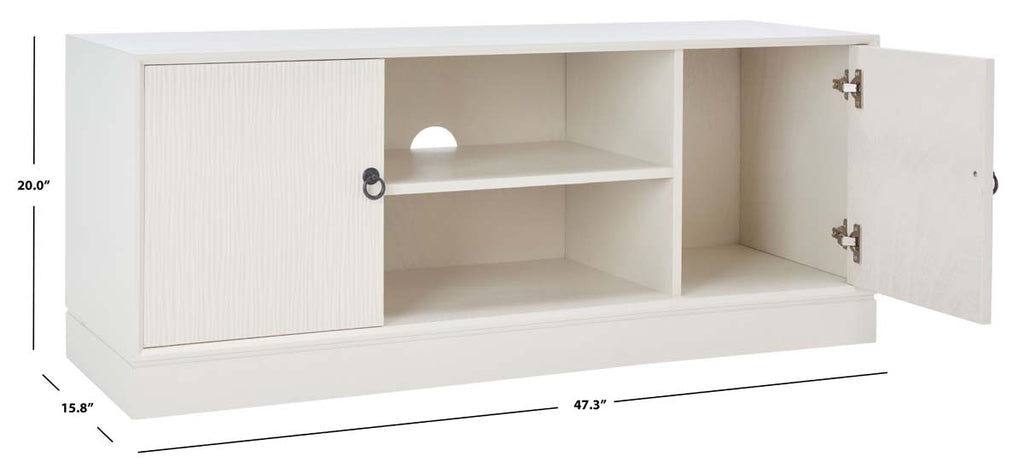 Safavieh Aliyah 2Dr 1 Shelf Media Stand - White