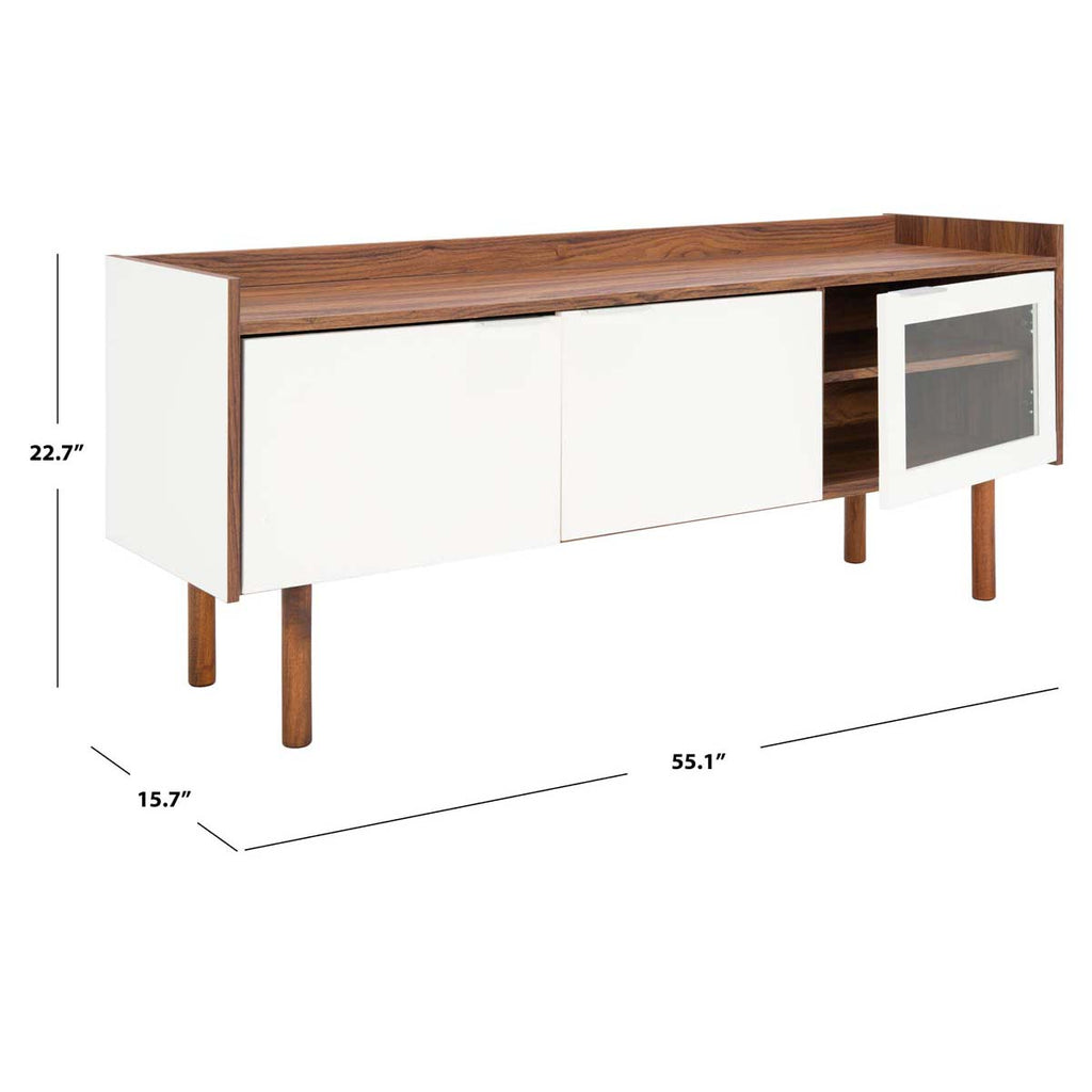 Safavieh Safiya 2 Shelf Media Stand - Walnut/White