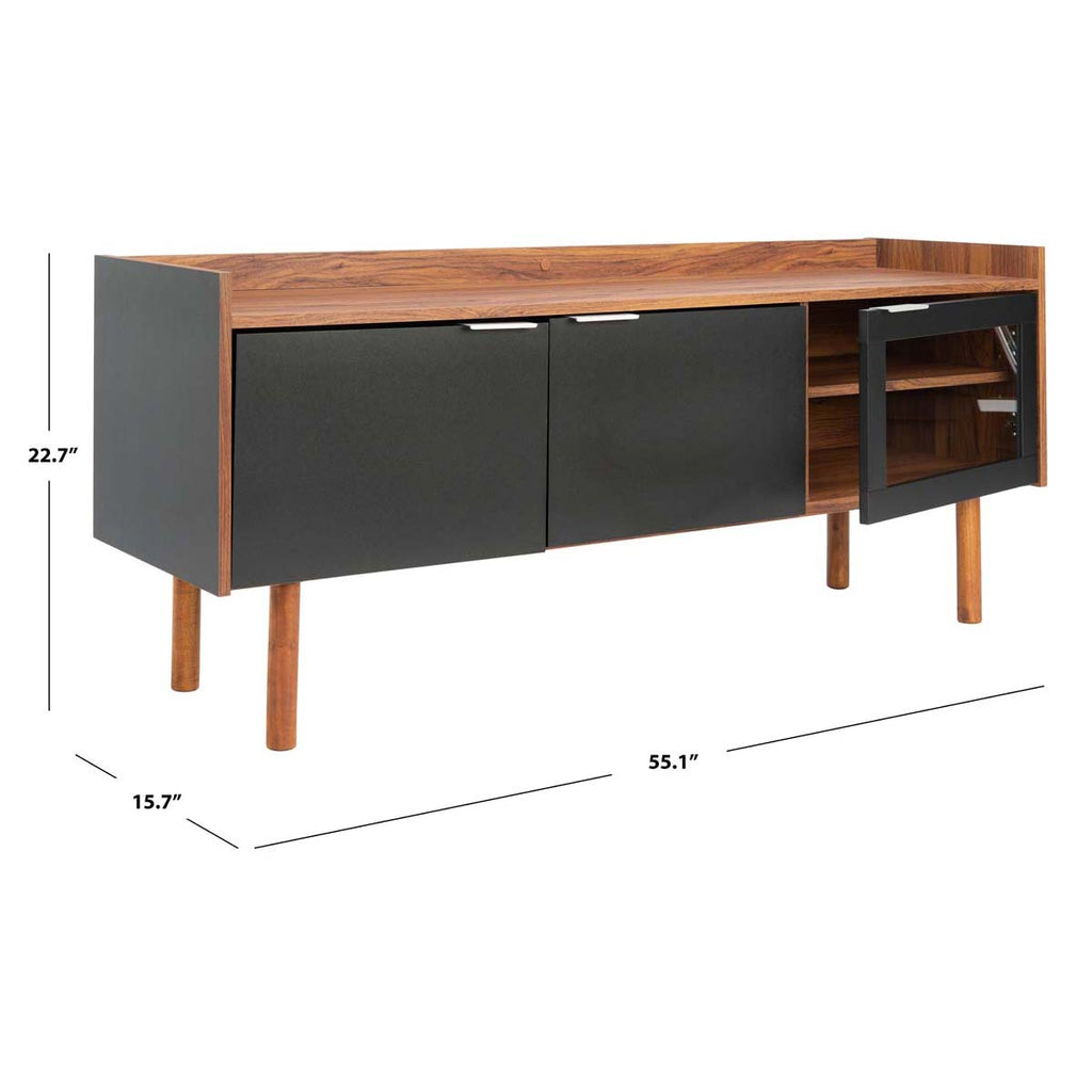 Safavieh Safiya 2 Shelf Media Stand - Walnut/Black